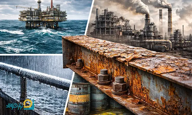 دلایل خوردگی فولاد در محیط های مختلف