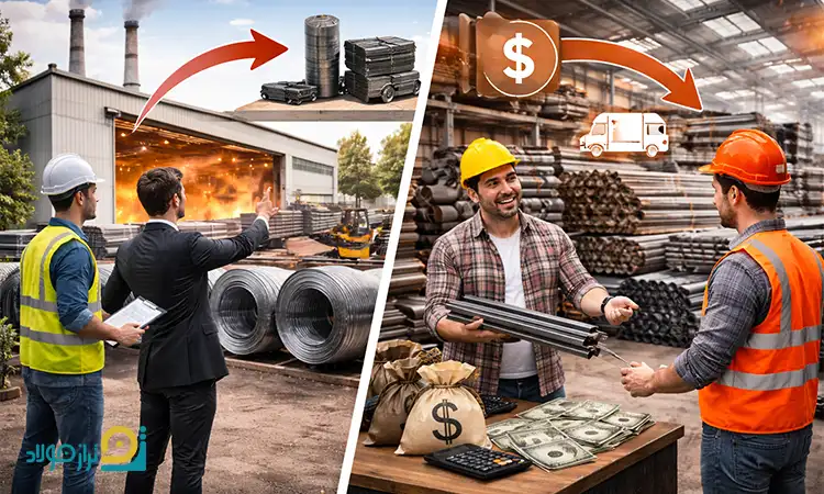 مقایسه خرید فولاد از کارخانه و واسطه